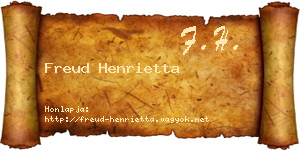 Freud Henrietta névjegykártya