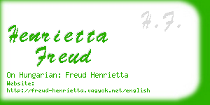 henrietta freud business card